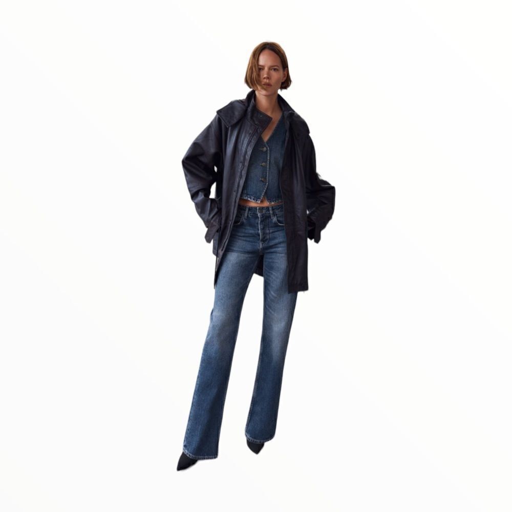 ZARA | Wash Blue | THE HIGH WAIST STRAIGHT LEG ZW JEANS - Picture 6 of 9